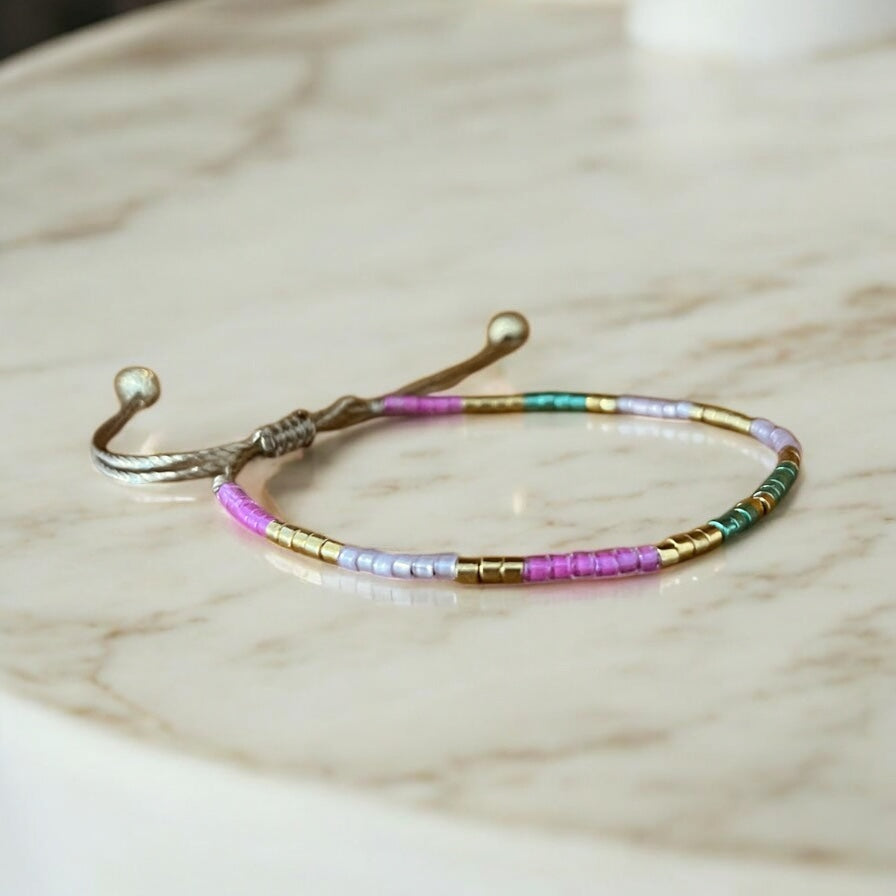 Bracelet Miyuki: Muse Florale |bracelet minimaliste de perles Japonaises