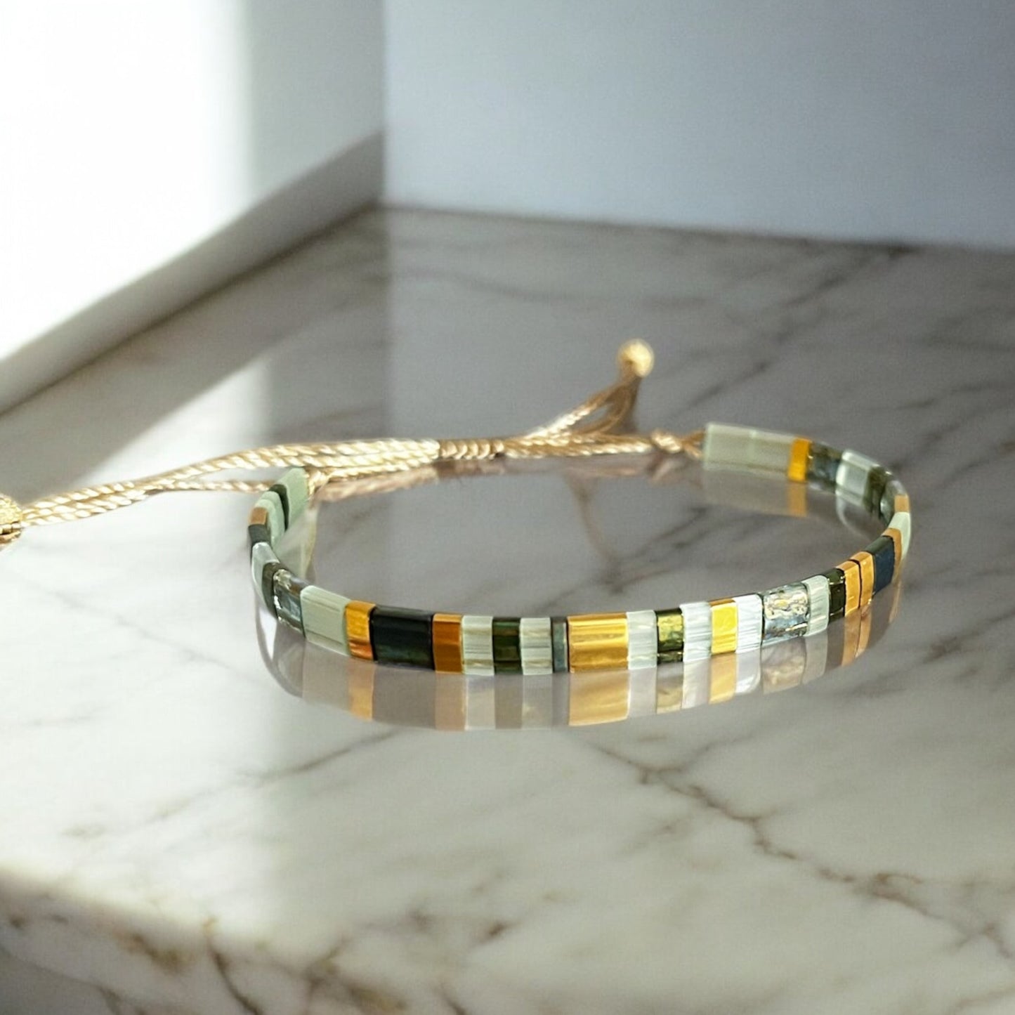 Bracelet de perles vert émeraude