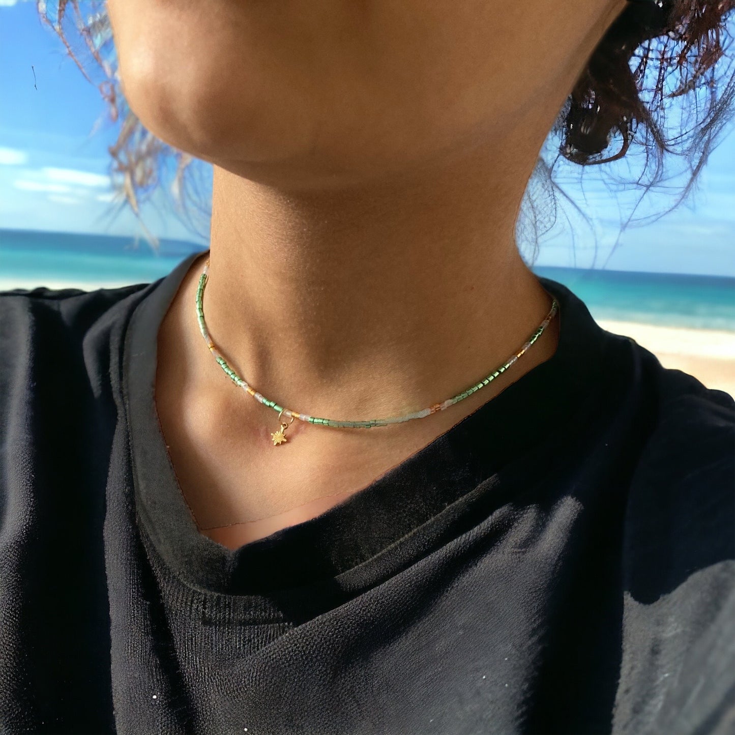 Collier Miyuki : Minty collier en perles minuscule Miyuki