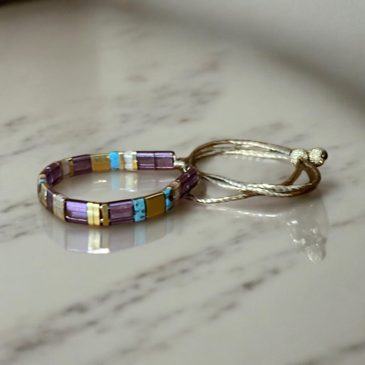 Lili | Bracelet enfants de perles Miyuki Tila ajustable