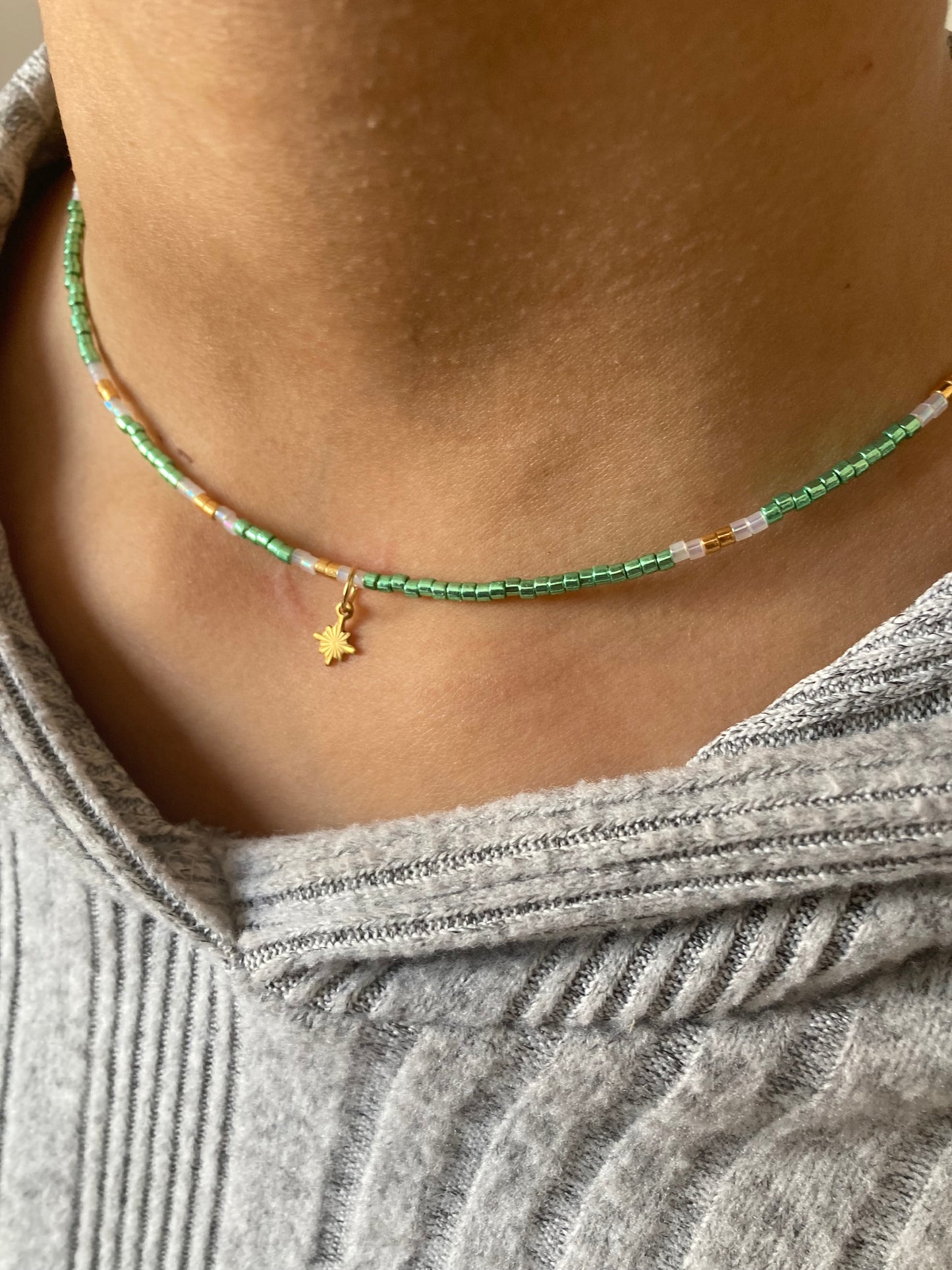 Collier Miyuki : Minty collier en perles minuscule Miyuki