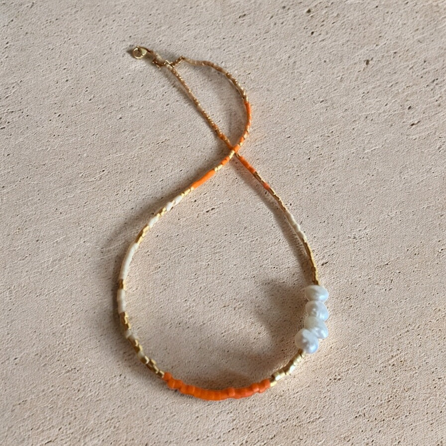Collier miyuki Été Indien | perles japonaises et perles de cultures