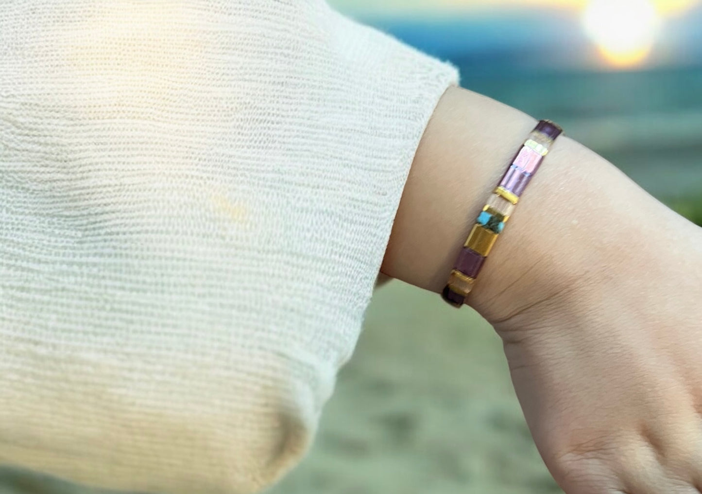 Lili | Bracelet enfants de perles Miyuki Tila ajustable