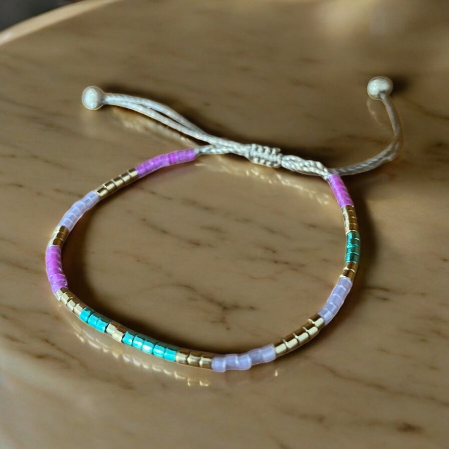 Bracelet Miyuki: Muse Florale |bracelet minimaliste de perles Japonaises