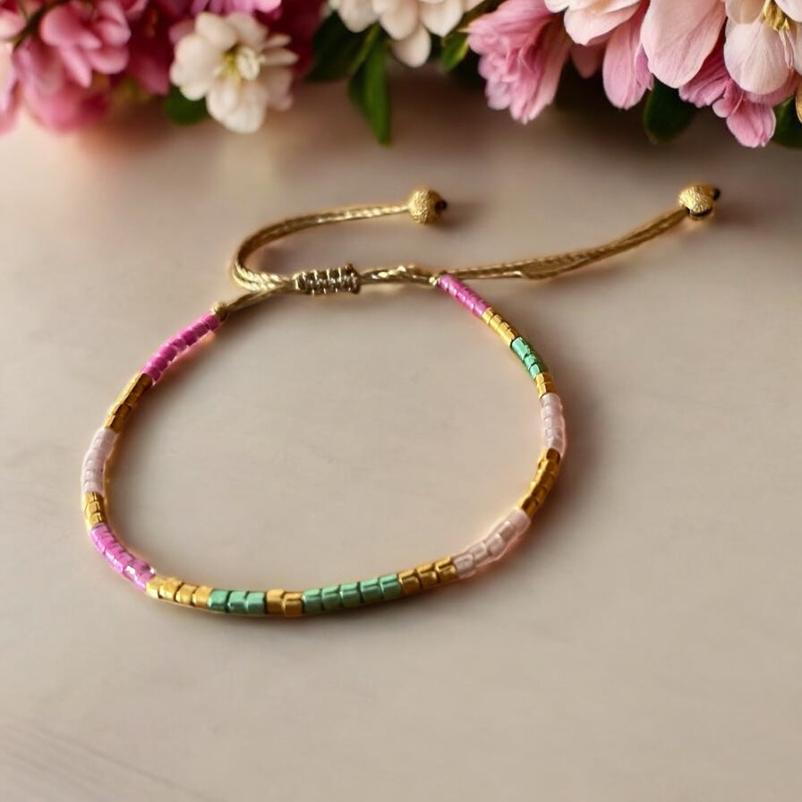 Bracelet Miyuki: Muse Florale |bracelet minimaliste de perles Japonaises