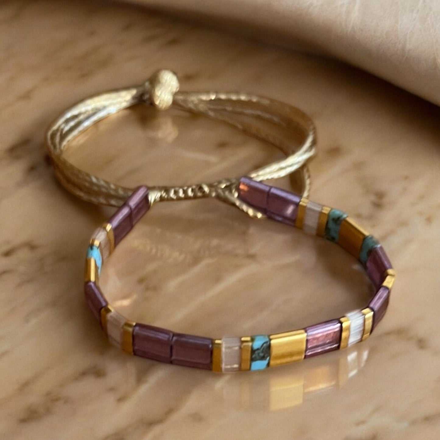 Lili | Bracelet enfants de perles Miyuki Tila ajustable