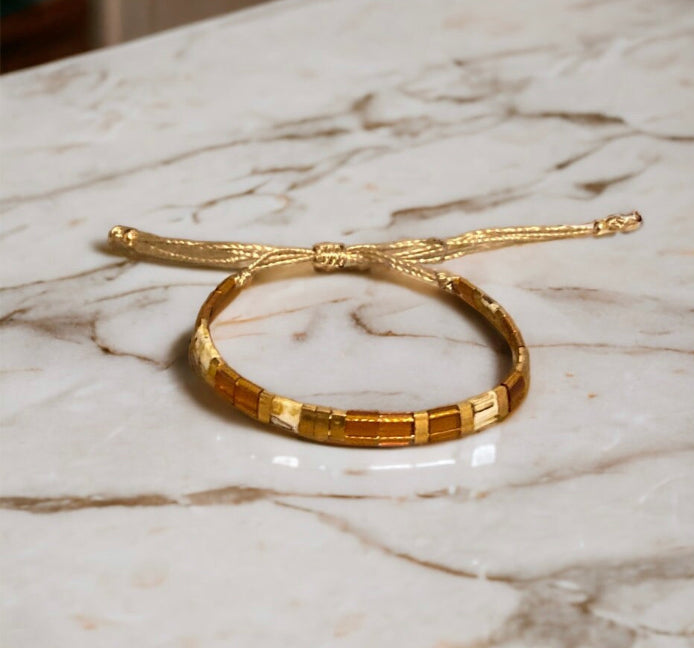 Bracelet Miyuki : Parure Agathe , ensemble de deux bracelets miyuki tila.