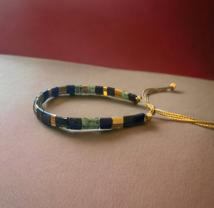 Bracelet Miyuki : Parure Salomé , ensemble de deux bracelets japonais