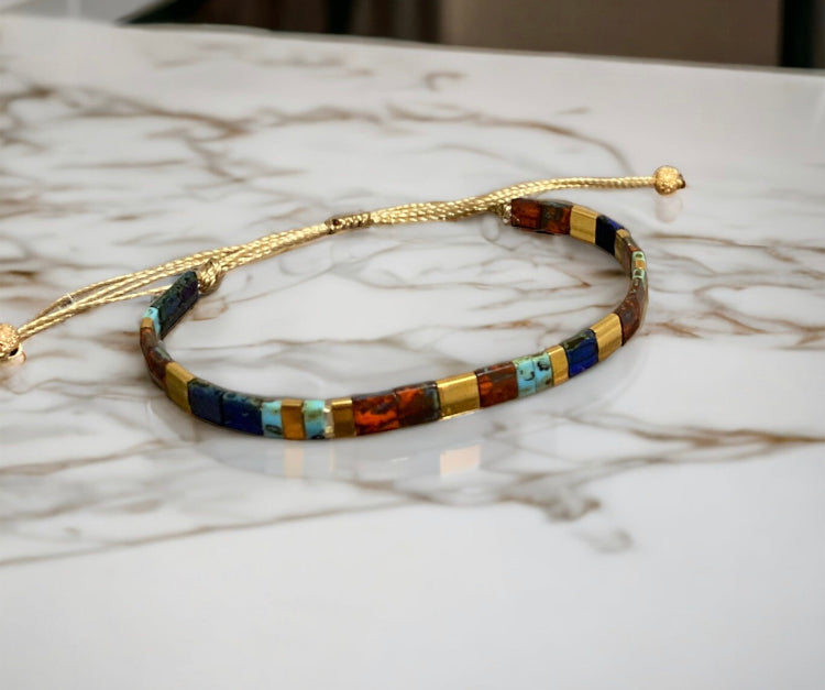 Bracelet Miyuki : Parure Salomé , ensemble de deux bracelets japonais