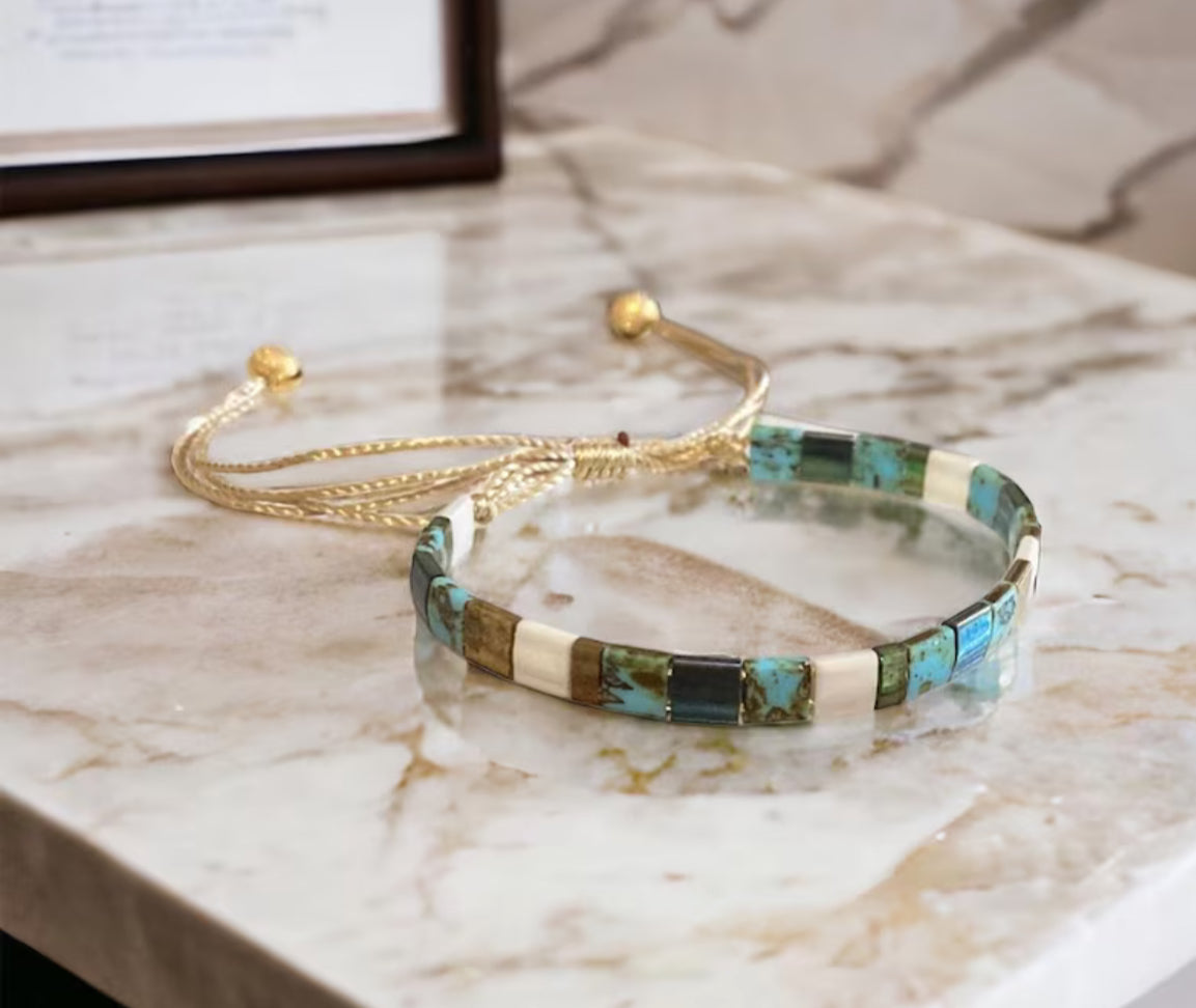 Bracelet Miyuki : Parure Isandra , ensemble de deux bracelets japonais