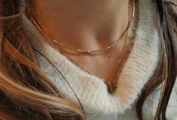 Collier miyuki Louisa perles japonaises et acier inoxydable
