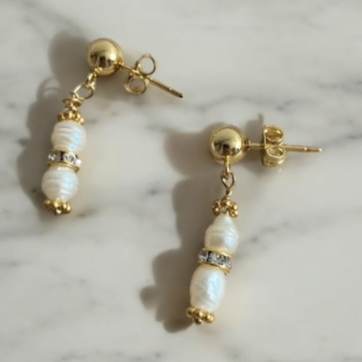 Boucles d’oreilles vraies perles