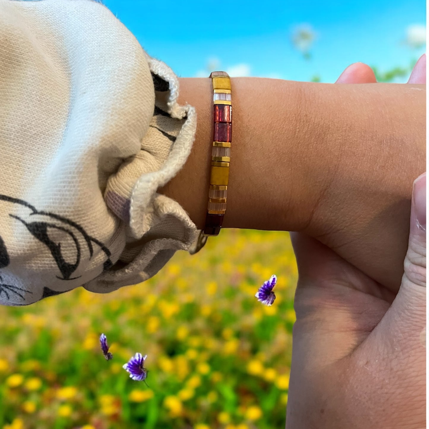 Judith | Bracelet enfants de perles Miyuki Tila ajustable
