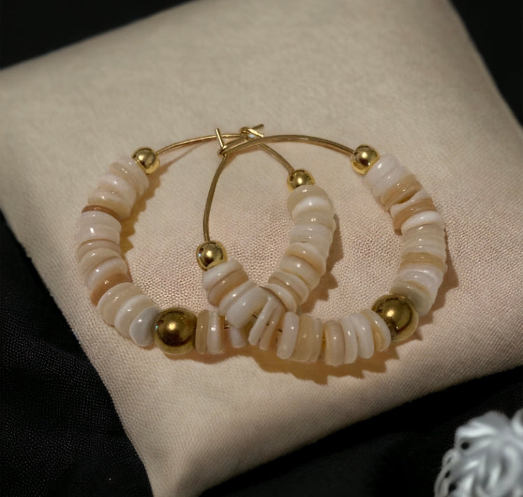 Boucles Précieuses |
Naomi nacre et hématite