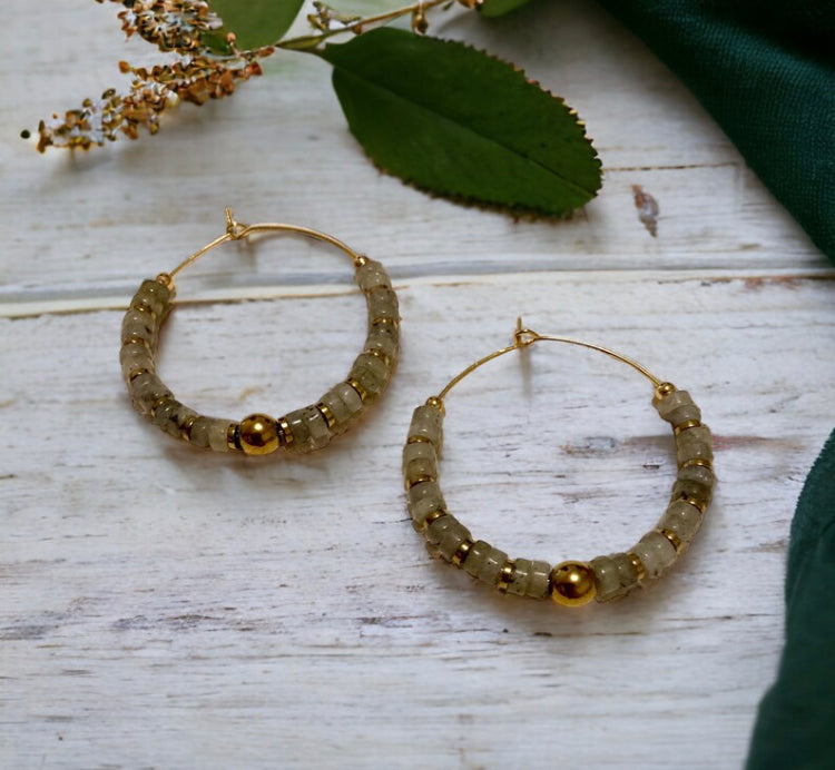 Boucles Précieuses |
Zelda et en acier inoxydable et labradorite