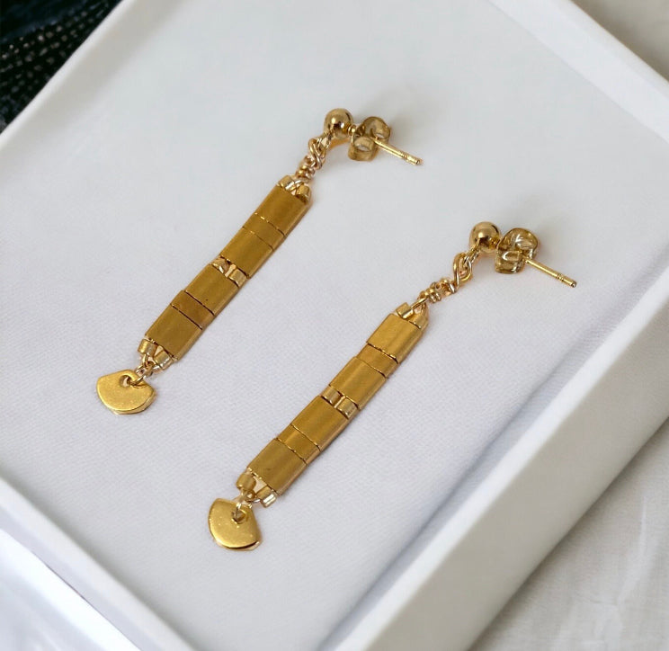 Boucles d’oreilles artisanale en perles