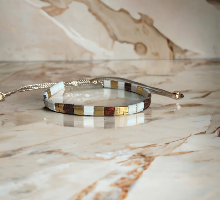 Bracelet miyuki : Parure Bella , ensemble de trois bracelets japonais