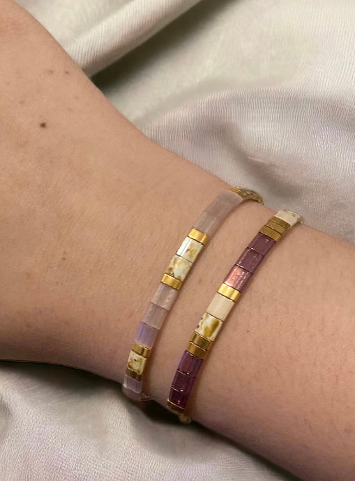 Bracelet miyuki : Parure Lila lot de deux bracelets miyuki tila