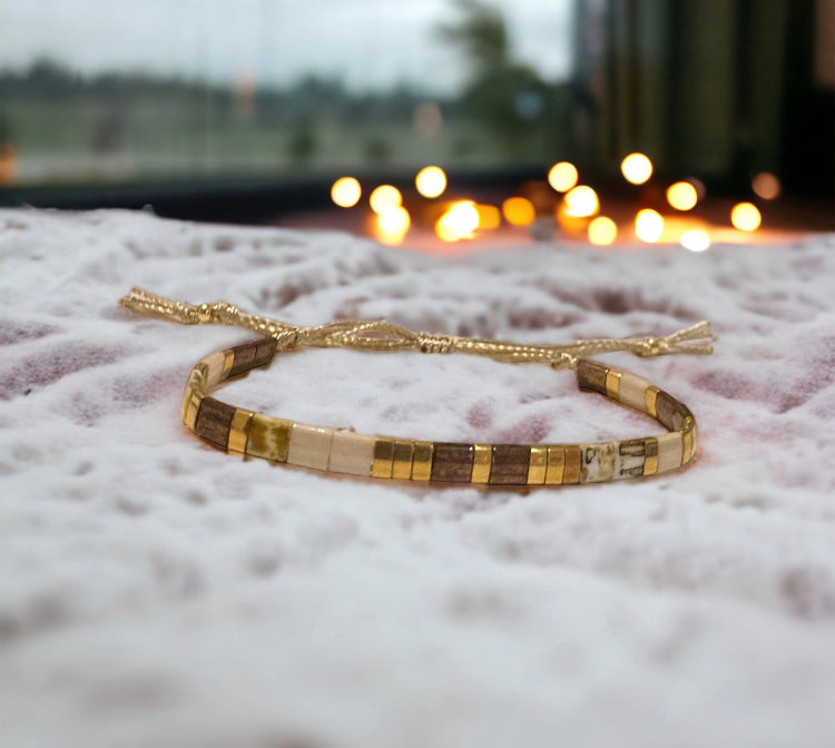 Bracelet de perles marron Miyuki Tila