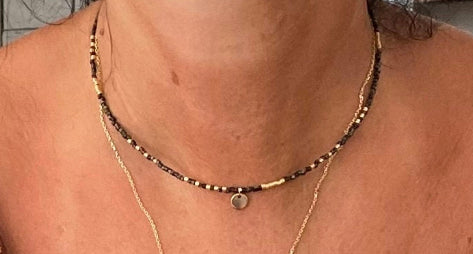 Collier miyuki : Natalia collier minimaliste perles de verre japonaises pour femme