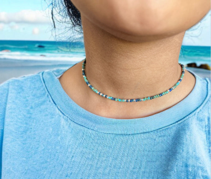 Collier Miyuki : Azur | collier de perles japonaises