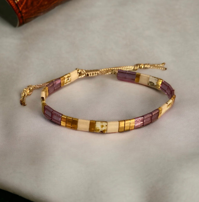Bracelet miyuki : Parure Lila lot de deux bracelets miyuki tila