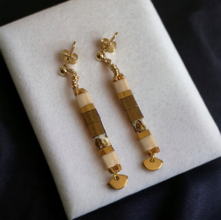 Boucles d’oreilles en perles bronze