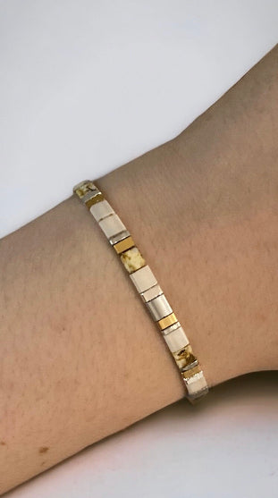 Bracelet Miyuki tila : Gisele , bracelet de perles ajustable pour femme