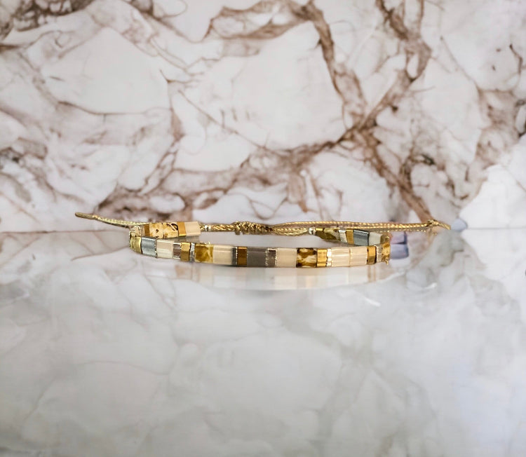 Bracelet Miyuki tila : Gisele , bracelet de perles ajustable pour femme