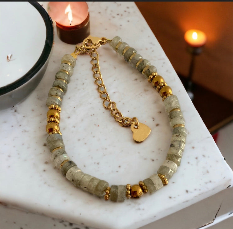 Bracelet précieux : Bracelet Giorgia labradorite et hématite