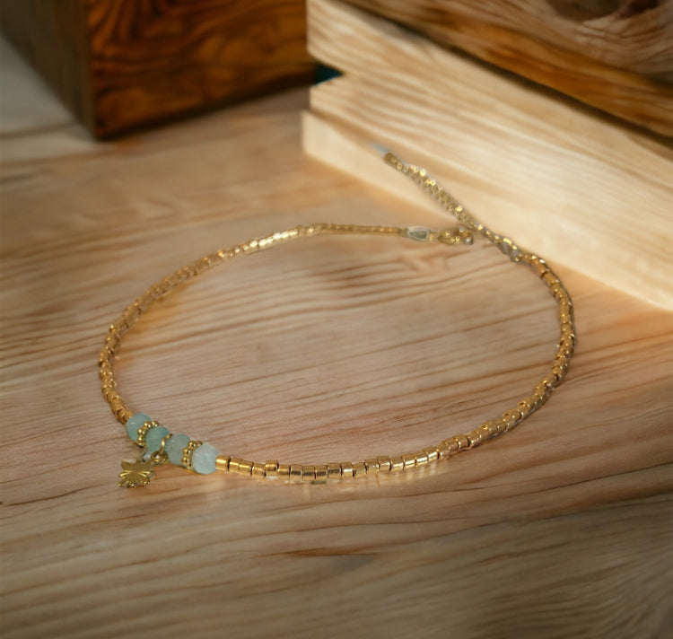 Bracelet de cheville artisanal en perles Miyuki