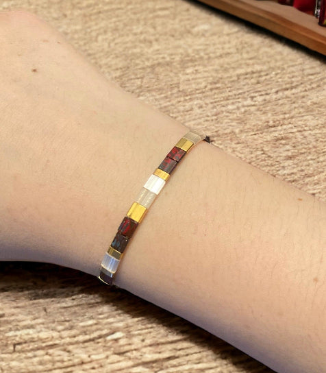 Bracelet Miyuki : Gabriela bracelet de perles japonaises sur fil d’or