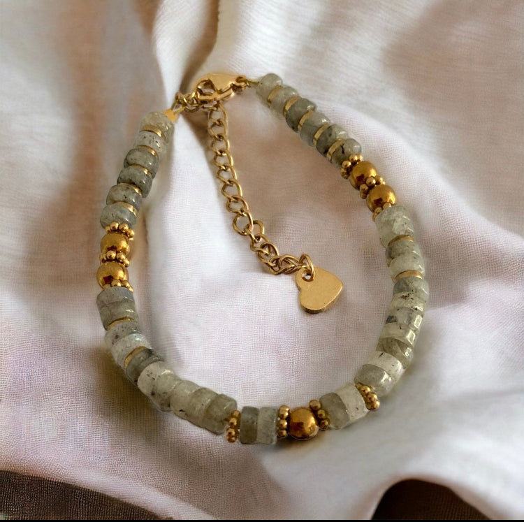 Bracelet précieux : Bracelet Giorgia labradorite et hématite