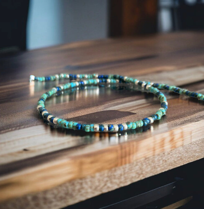 Collier Miyuki : Azur | collier de perles japonaises