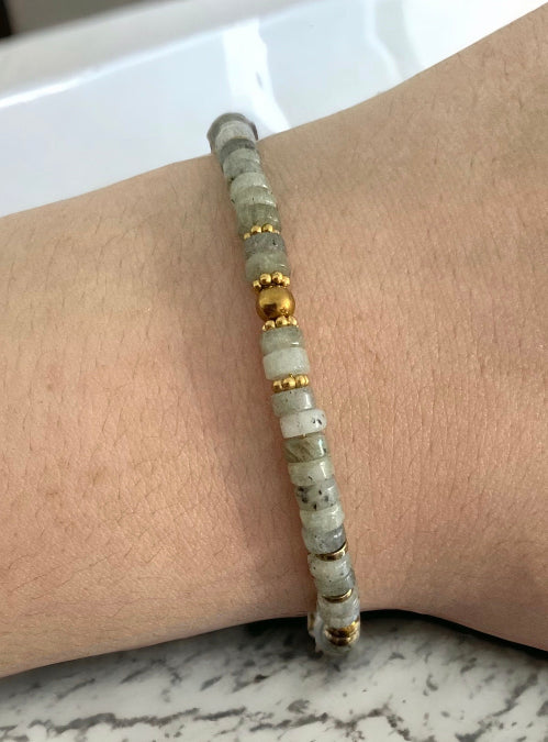 Bracelet précieux : Bracelet Giorgia labradorite et hématite