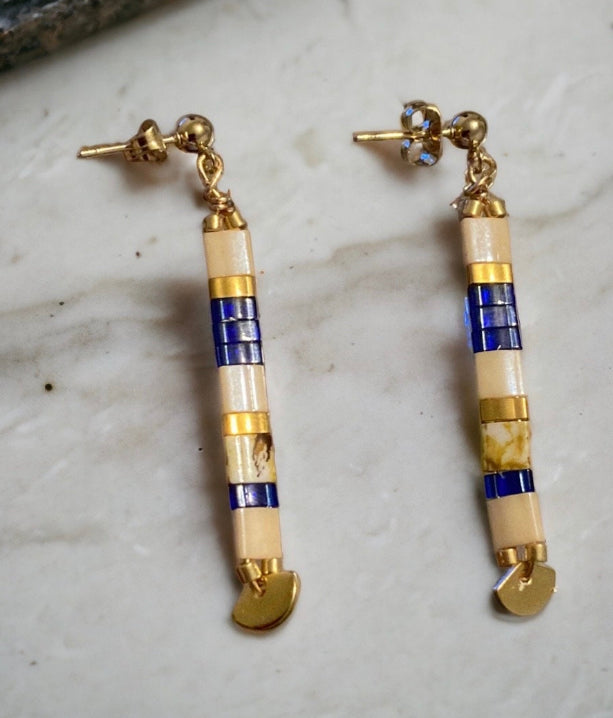Boucles d’oreilles pendantes Blooma , miyuki tila