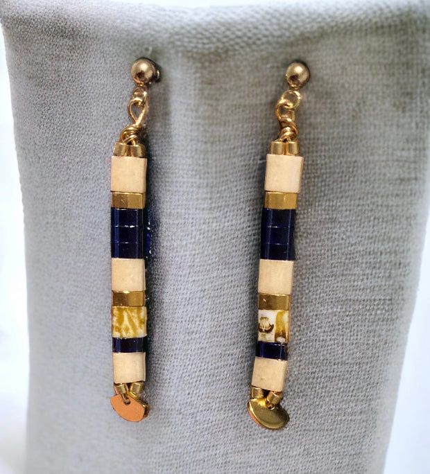 Boucles d’oreilles pendantes Blooma , miyuki tila