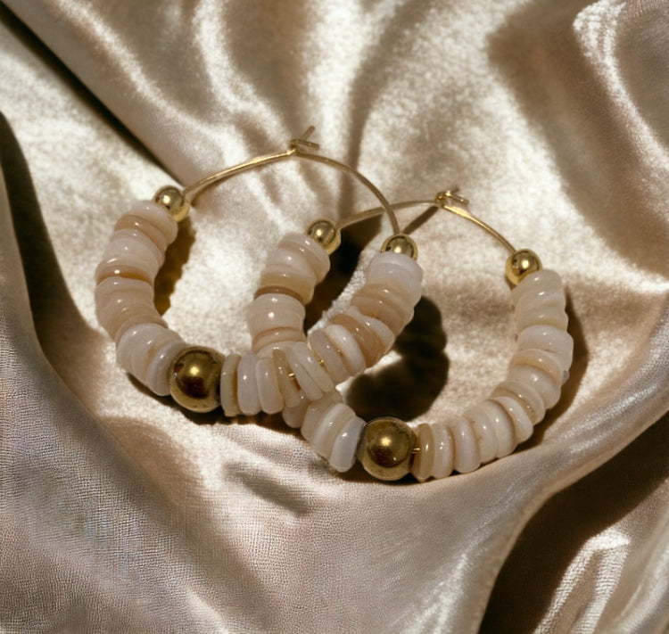 Boucles Précieuses |
Naomi nacre et hématite