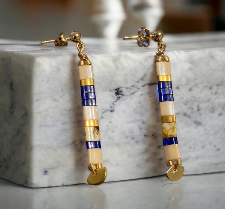 Boucles d’oreilles pendantes Blooma , miyuki tila