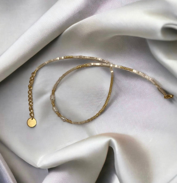 Collier miyuki Thelma perles japonaises et perles de cultures