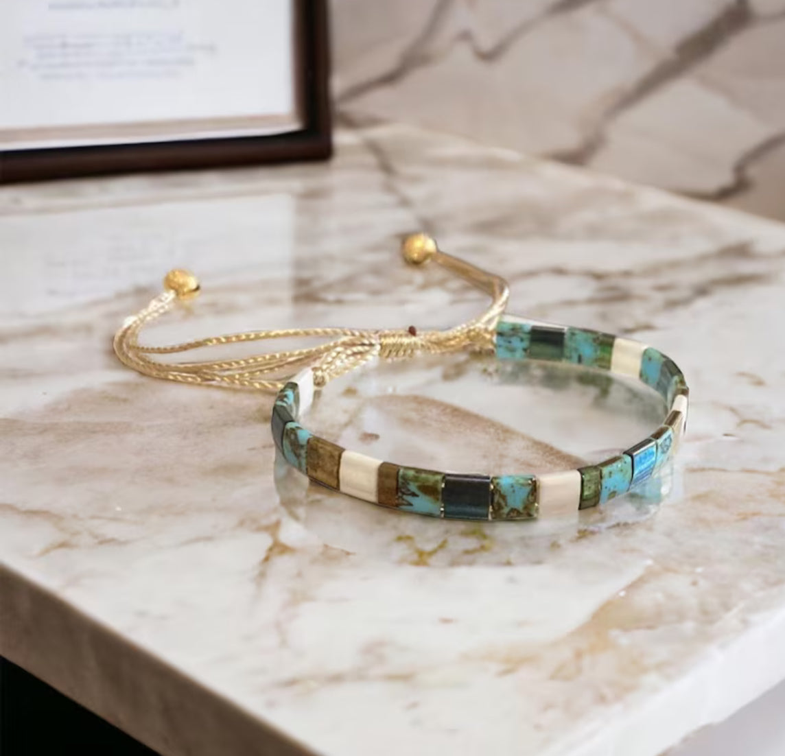 Bracelet Miyuki : Parure Nyara | lot de deux bracelets Miyuki Tila ajustable