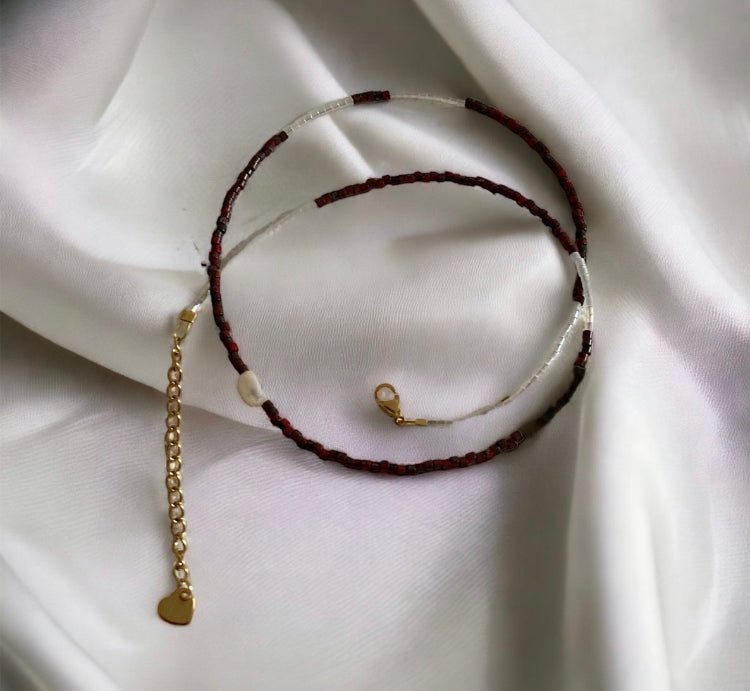 Collier Miyuki : Sylvia , collier minimaliste de perles japonaises