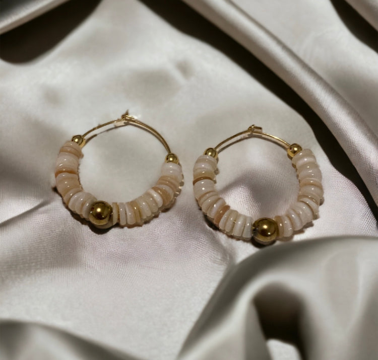 Boucles Précieuses |
Naomi nacre et hématite