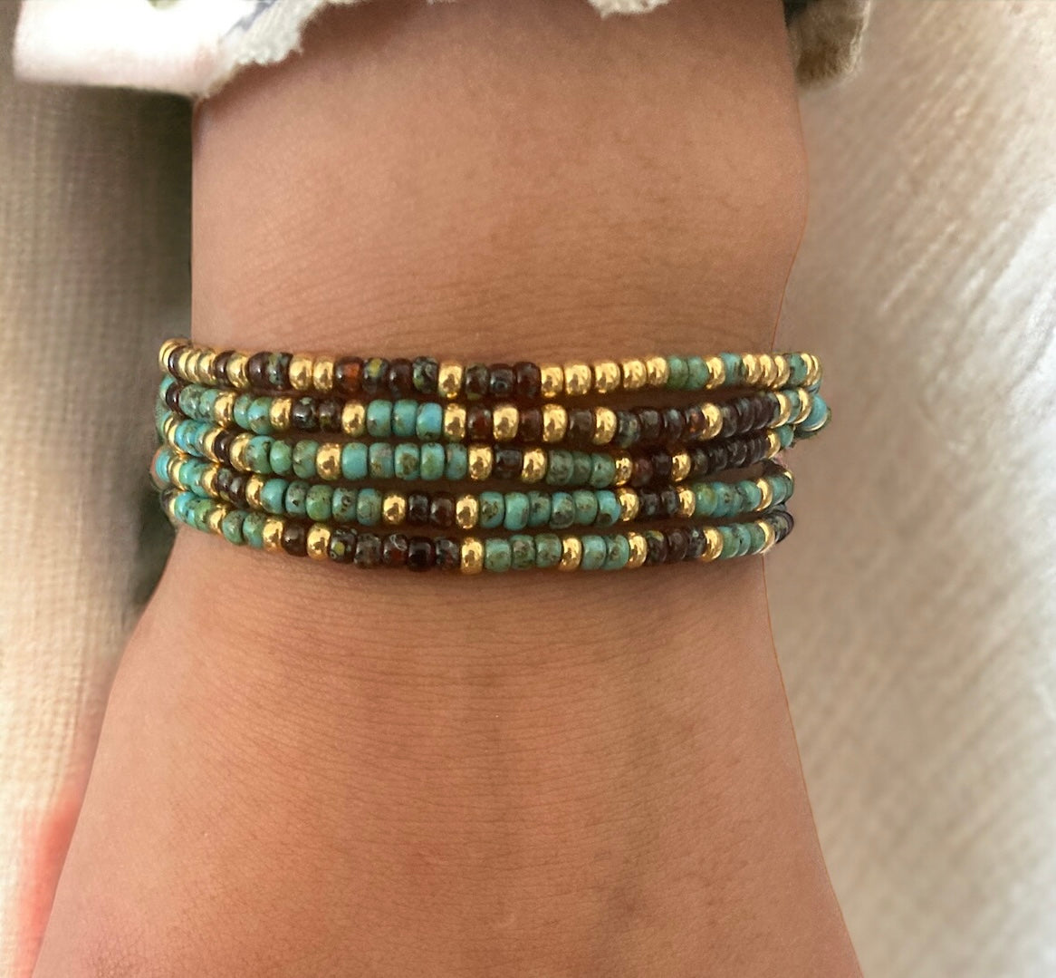 Bracelet Miyuki : Jaya , bracelet wrap en rocailles miyuki