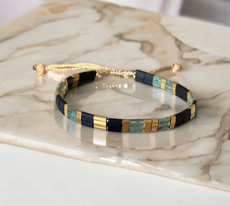Bracelet miyuki : Parure Bella , ensemble de trois bracelets japonais