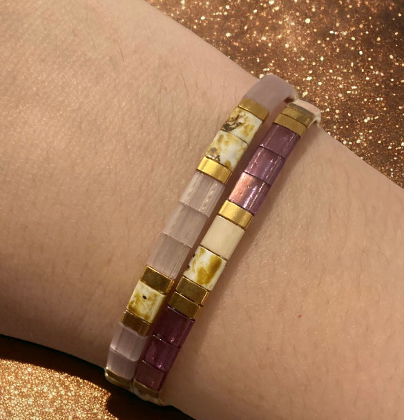 Bracelet miyuki : Parure Lila lot de deux bracelets miyuki tila