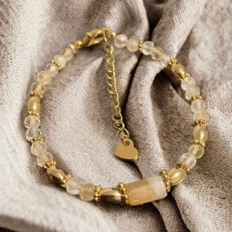 Bracelet précieux Garance citrine et hématite