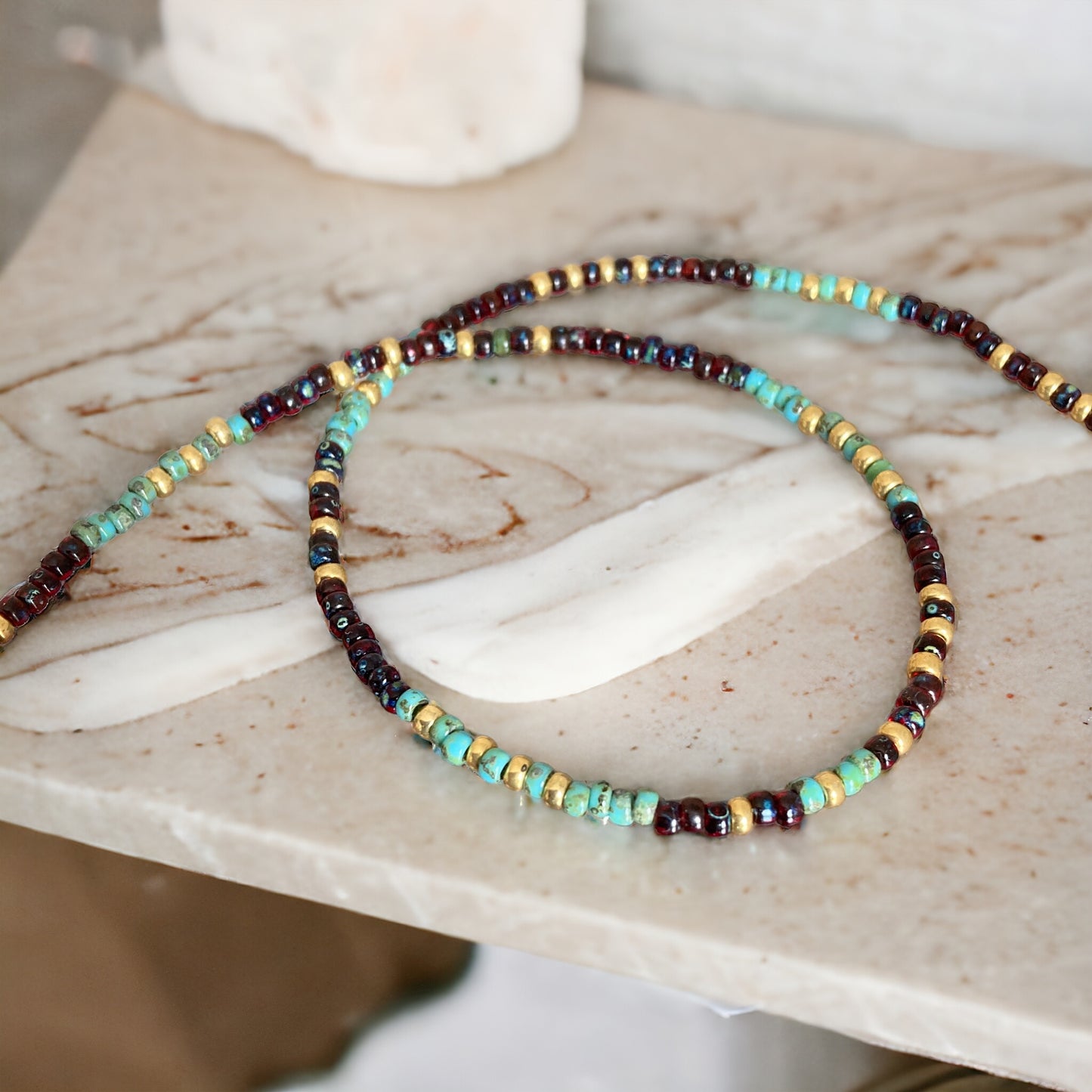 Collier Miyuki : Ima, collier bohème en perles de rocailles Miyuki