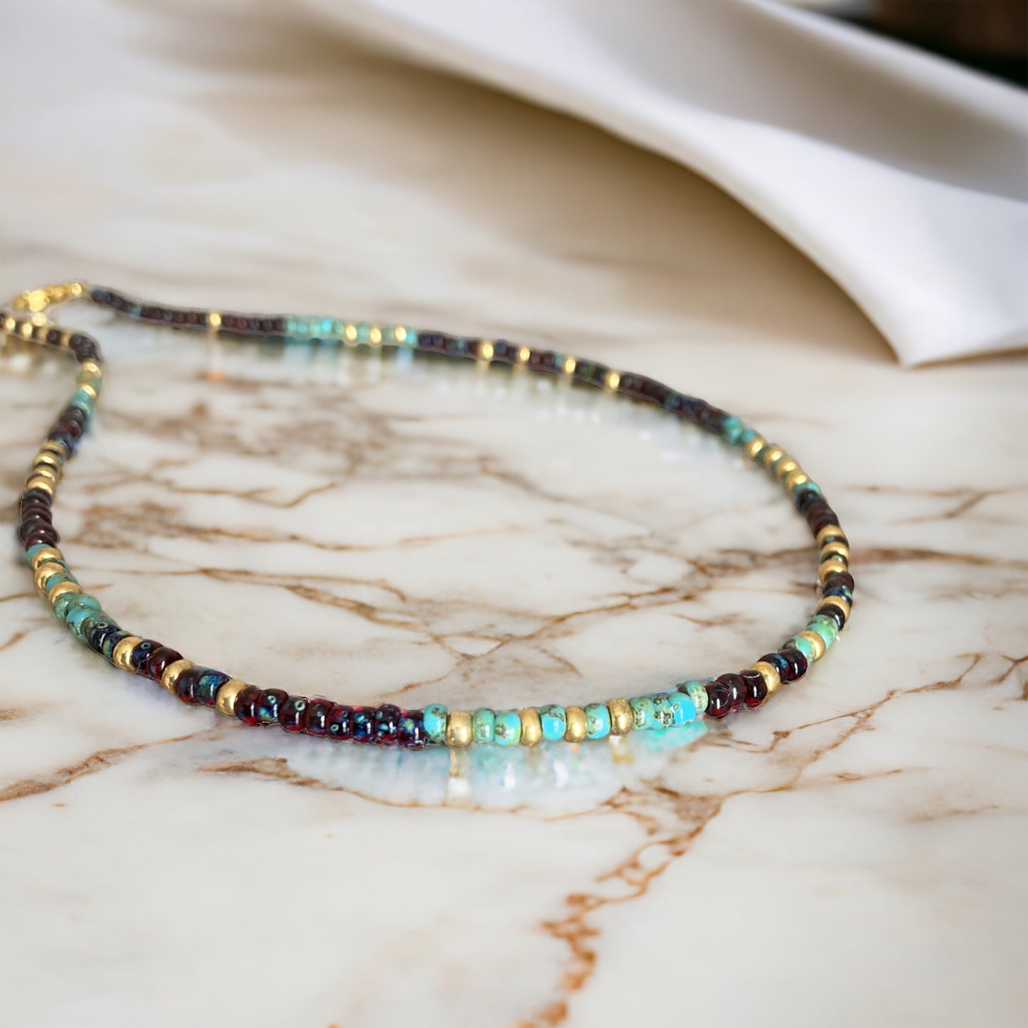 Collier Miyuki : Ima, collier bohème en perles de rocailles Miyuki