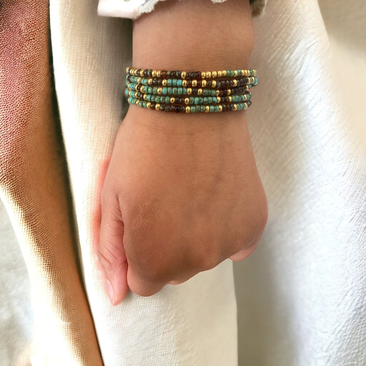 Bracelet Miyuki : Jaya , bracelet wrap en rocailles miyuki